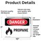 Signmission Propane Danger Sign, Vinyl Decal, 10in W x 7in L, 2PK OS-2PACK-DS-D-710-L-1537 - alternate 7
